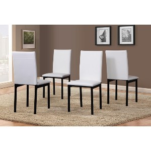 PAGED Minimalistic Dining Chairs Set of 4 Faux Leather Dining Room Chairs with Metal Frame for Living Room, Kitchen - 1 of 4