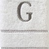 SKL Home By Saturday Knight Ltd Casual Monogram Hand Towel Set G - 2-Count - 16" X 26", White - 3 of 3