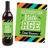 Big Dot of Happiness Still Got Class - High School Reunion Party Decorations for Women and Men - Wine Bottle Label Stickers - Set of 4 - 3 of 4