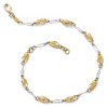 Black Bow Jewelry 14k Two Tone Gold 5mm Polished Fancy Twisted Link Anklet, 10 Inch - 2 of 4