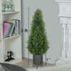 3' Artificial Cedar Topiary Trees with Gray Planter Pot, Realistic Faux Pine Shrubs Plants, Set of 2 (Indoor/ Outdoor) - 2 of 4