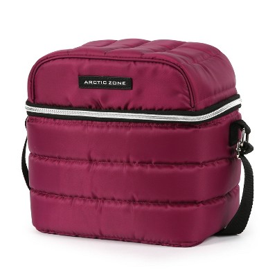 Arctic Zone Crossbody Quilted Lunch Bag - Red/Violet