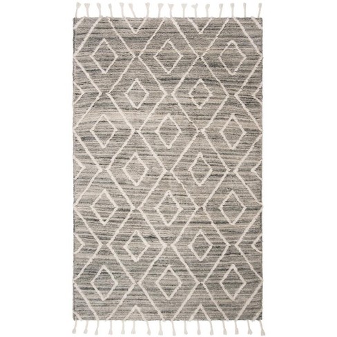 Casablanca CSB456 Hand Tufted Area Rug - Grey/Ivory - 4'x6' - Safavieh..