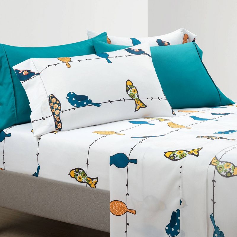 6pc Rowley Birds Patterned Sheet Set - Lush Décor, 1 of 9
