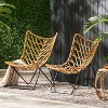 Sapphtopaz Outdoor Dining Chairs Set of 2 Rattan Patio Dining Chairs with Modern Geometric Cross Base for Yard, Balcony - 2 of 4
