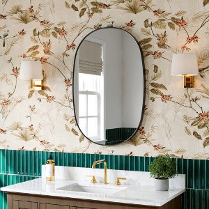24"x36"Matte Oval Rectangle Bathroom Vanity Mirror, Over-Sink Wall Mirror with HD Tempered Glass and Rust-Resistant Aluminum Frame - 1 of 4