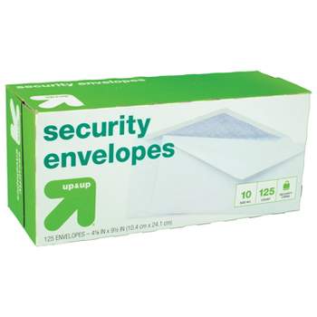 125ct 4" x 9.5" Security Envelopes White - up & up™