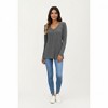 Anna-Kaci Women's Long Sleeve V-Neck Top with Subtle Front Pleat and Relaxed Fit - 3 of 4
