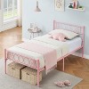 Metal Twin Bed Frame for Girls/Boys, Twin Size Platform Bed Frame with Iron-Art Sweet Heart, Under Bed Storage, Easy Assembly - 3 of 4
