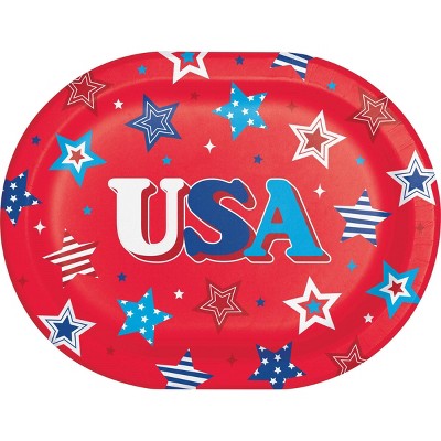 Creative Converting Patriotic Proud Oval Paper Plate 24ct