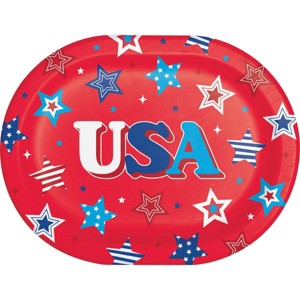 Creative Converting Patriotic Proud Oval Paper Plate 24ct - 1 of 3