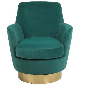 Ridstar Accent Chair and Armchairs with Gold Stainless Steel Base For Living Room & Bedroom-Green - 1 of 4