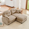GDFStudio Elinor Chenille Upholstered Tufted Cushion Backrest Sectional Sofa Set with Ottoman - 2 of 4