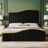 AMERLIFE Bed Frame with 61.4" High Velvet  Upholstered Headboard and Footboard - 3 of 3