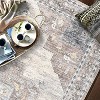 Washable Vintage Bohemian Floral Area Rug, Soft Faux Wool Low Pile Non-Slip Floor Carpet for Living Room Bedroom Dining - 3 of 4