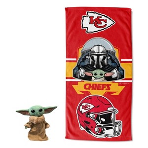 27"x54" NFL Kansas City Chiefs Star Wars Hugger with Beach Towel - 1 of 3