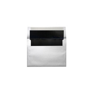 LUX A7 Foil Lined Invitation Envelopes (5 1/4 x 7 1/4) 50/Box Silver w/Black LUX Lining - 1 of 1