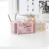 Blu Monaco Small Metal Mesh Desk Organizer with Drawer - Available in Aqua, Gold, and Pink - 2 of 4