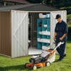 8x8 FT Outdoor Metal Storage Shed, Large Lockable Utility Tool Shed with Air Vents, Garden Shed Storage House for Garden Patio Lawn Backyard, Brown - 4 of 4