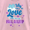 Girl's Care Bears Valentine's Day Bedtime Bear Why Fall in Love T-Shirt - 2 of 4