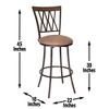 TOAOTBNBOB 360° Swivel Bar Stools with Metal Footrest, Comfortable Bar Chairs with Soft Cushion, Industrial Barstools for Kitchen Island - 3 of 4