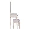 Modern Vanity Desk with Mirror, Adult Makeup Table Set with Stool, Home Office Desk, 2 Large Drawers, White - 3 of 4