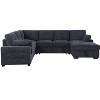 TiramisuBest Large L-Shaped Modular Sofa Set with Detachable Components, Plush Cushions & Decorative Throws, Dark Gray - 4 of 4