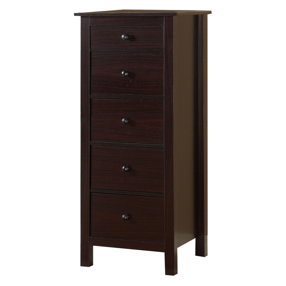 Photos - Dresser / Chests of Drawers 24/7 Shop At Home Randal 5 Drawer Chest Espresso