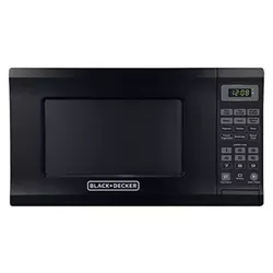 West Bend EM720CPI-PMB 0.7 Cubic Foot Capacity 700 Watt Compact Countertop Microwave Oven Kitchen Appliance with 8.5 Inch Round Turntable, Black