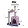 Karl Home 33 inch Green Multi-level Cat Tower with Cat Scratching Post Curved Perch - 2 of 2
