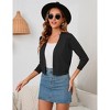 Clearlove Women's 3/4 Sleeve Open Front Cropped Cardigan Sweater Lightweight Knit Short Shrugs - 4 of 4