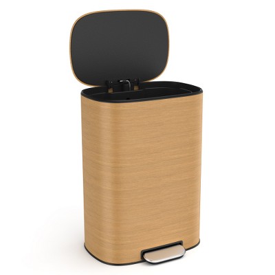 13 Gallon 50L Kitchen Foot Pedal Operated Soft Close Trash Can - Stainless Steel Ellipse Bustbin
