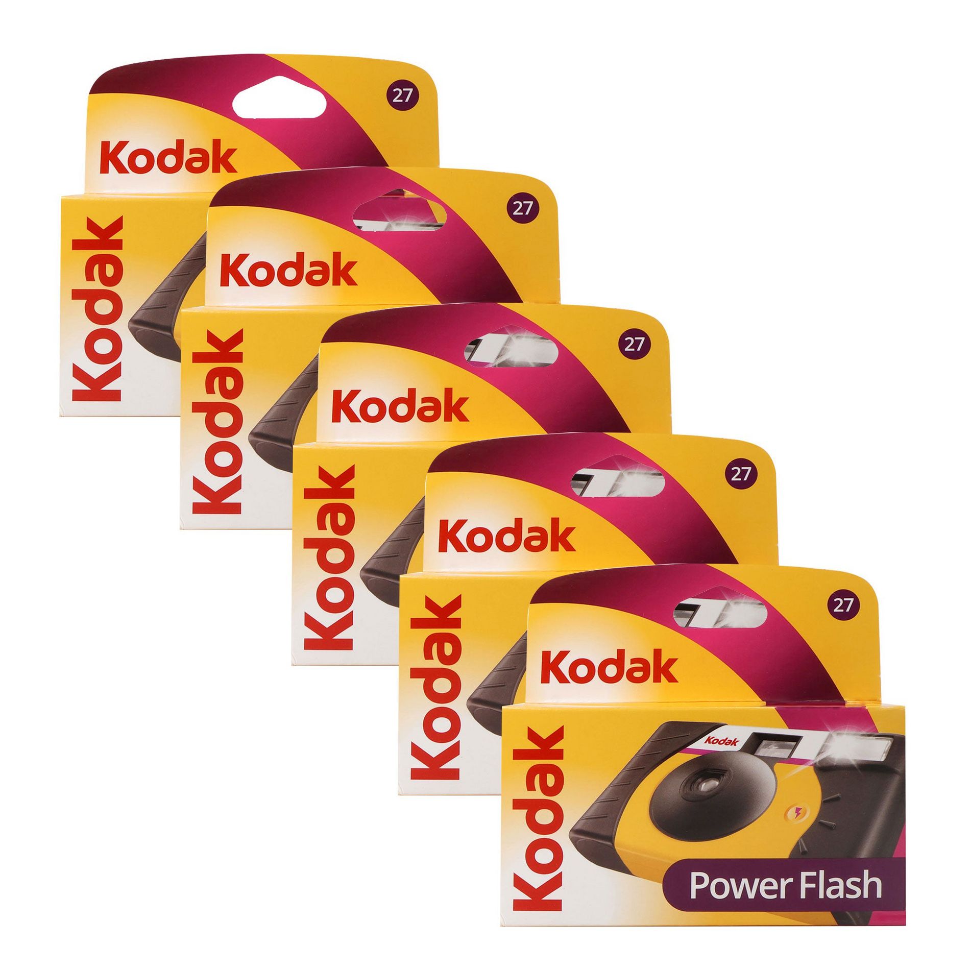 Kodak 35mm Disposable 800 Camera with Power Flash (27 Exposures) - 5 Pack