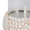 Coastal Shell & Glass Pillar Candle Holder - Handmade Nautical Decorative Centerpiece for Home, Office, Bedroom, or Living Room - 12" White - 4 of 4