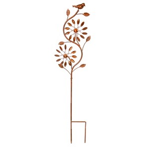 Sunnydaze Twirling Twigs Powder-Coated Iron Wind Spinner - 48" H - Copper - 1 of 4