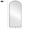 Dovelina Modern Arch Aluminium Alloy Frame Full Length Mirror Large Wall Mirror - 2 of 4