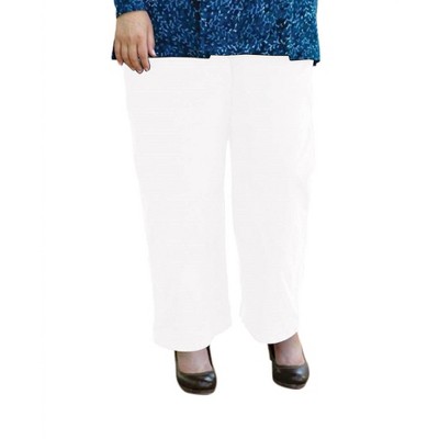 Women's Wide Leg Cotton Knit Pants - Plus Size - On The Plus Side