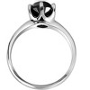 Pompeii3 1ct Round Black Solitaire Diamond White Gold Engagement Ring - 2 of 4