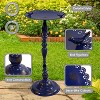 Sunnydaze Feathered Friends Iron Pedestal Bird Feeder- 26” H - Blue - 2 of 4