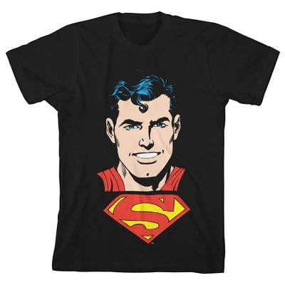 Dc Comic Book Superman Youth Boys Black Graphic Tee Shirt-m : Target