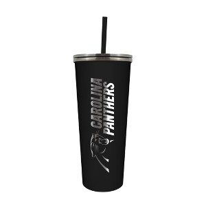 NFL Carolina Panthers 24oz Skinny Tumbler with Straw - 1 of 4