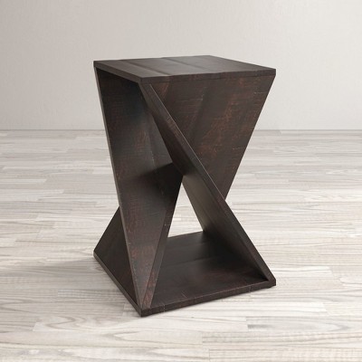 Jasper Espresso 16'' Square Solid Wood & Metal End Table