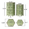 Maggift Patio Side Table Set of 2, Hollow Wrought Iron Patio Coffee Table, Living Room, Patio Decorative Side Table, Green, 14.25" * 12.5" * 22" - 2 of 4