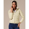 INSPIRE CHIC Women's Short Down Packable Hooded Winter Ultra Light Puffer Jacket - 2 of 4