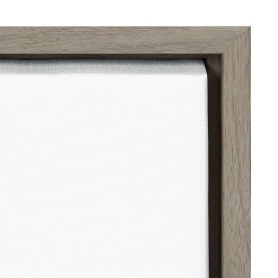 Minimalist Woman Line Art Print on Canvas with Gray Frame, 18x24