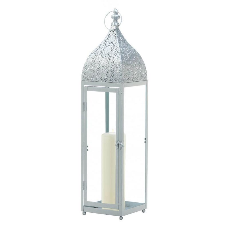 24&#34; Iron Moroccan Style Outdoor Lantern Silver - Zingz &#38; Thingz, 4 of 6