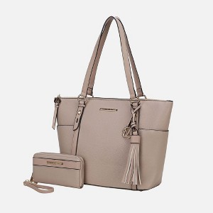MKF Collection Gloria Vegan Leather Women’s Tote Bag with Wallet Set by Mia K - 1 of 4