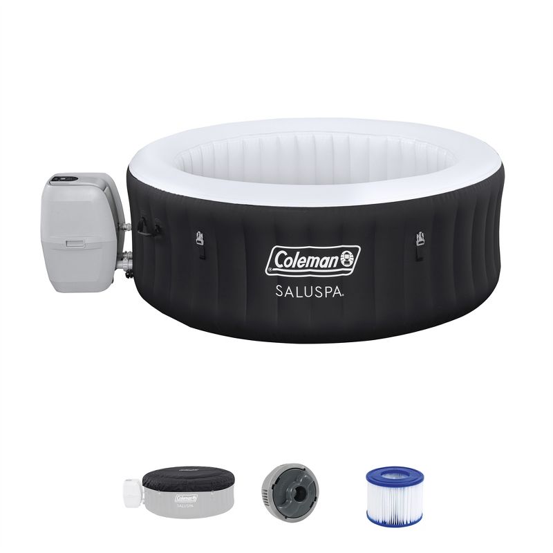 Coleman SaluSpa AirJet 4 Person Round Inflatable Hot Tub Outdoor Spa with 120 Soothing AirJets, Cover, and Type VI Filter Cartridge (12 Pack), Black, 3 of 7