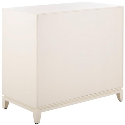 White and Brass Mid-Century 2-Door 1-Drawer Chest