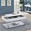 VYNXARIA Console Tables - Contemporary White Coffee Table with Lift Top, 47in High Gloss Finish - 2 of 4